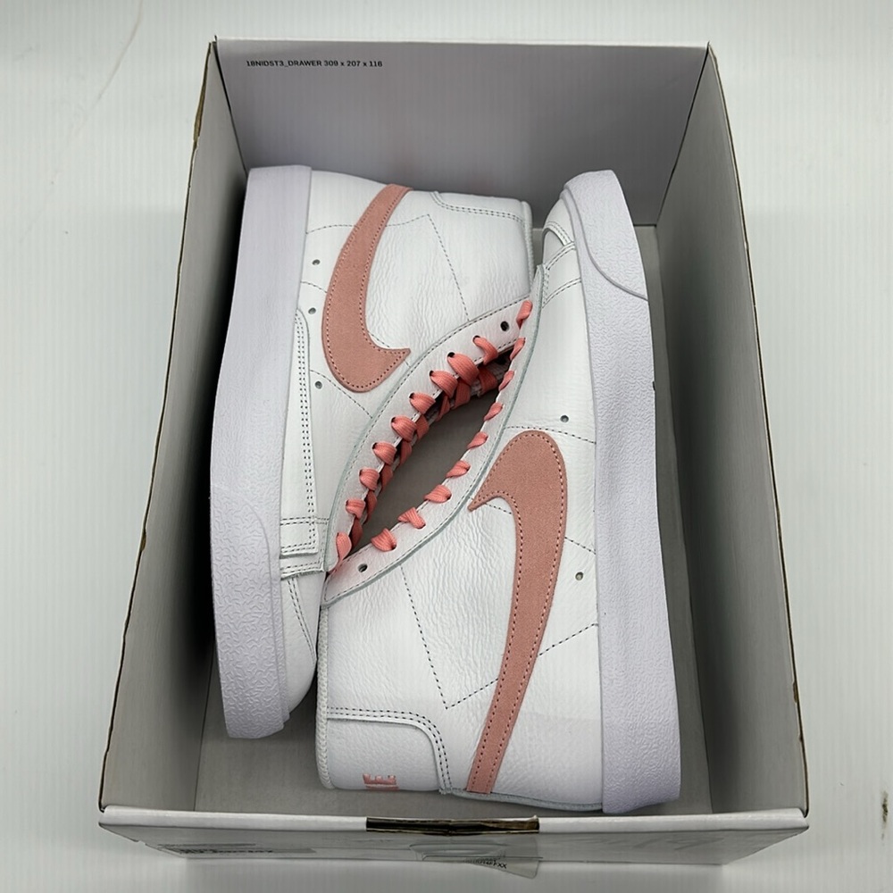 New Nike Mid Blazer ‘77 Men's White/Pink Casual Sneakers DO7432-900 NIB No LID - Picture 6 of 7